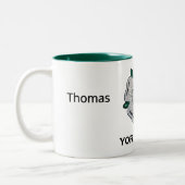 Naam, 11oz Quilled Yorkshire White Rose Tweekleurige Koffiemok (Links)