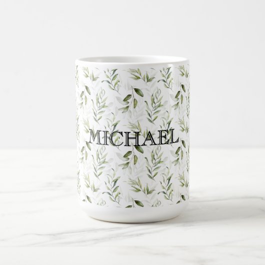 Naam | 15oz Mannelijke Waterverf Greenery Classic Koffiemok (Center)