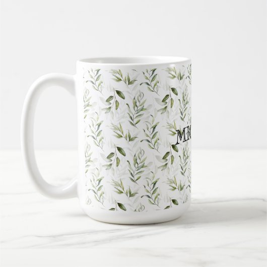 Naam | 15oz Mannelijke Waterverf Greenery Classic Koffiemok (Links)