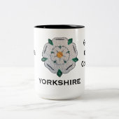 Naam, 15oz Yorkshire White Rose Tweekleurige Koffiemok (Center)