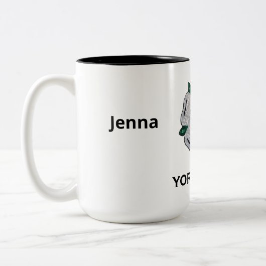 Naam, 15oz Yorkshire White Rose Tweekleurige Koffiemok (Links)