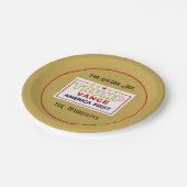 Naam, 2025 Trump-Vance America First, 7-in ronde Papieren Bordje (Gekanteld)