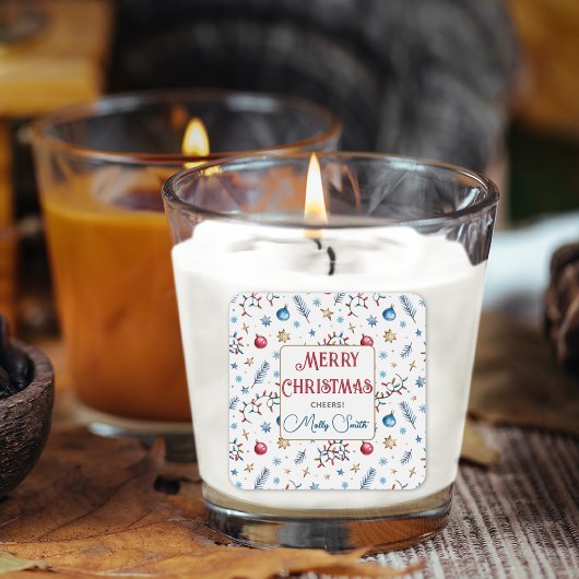 Naam 20 Whimsy Merry Christmas Gift Candle Sticker