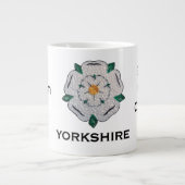 Naam, 20oz Gewatteerde Yorkshire White Rose Grote Koffiekop (Voorkant)