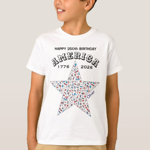 Naam    250ste Verjaardag Amerika Ster Jeugd T-shirt