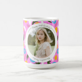 Naam 30e verjaardag bloemrijk roze cute romantisch koffiemok