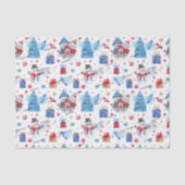 Naam, 3 vellen Tissue Paper Whimsical Christmas Tissuepapier (Voorkant)