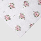 Naam, 3 weefselbladen, roze poinsettia patroon tissuepapier (Detail)