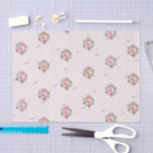 Naam, 3 weefselbladen, roze poinsettia patroon tissuepapier (Craft)