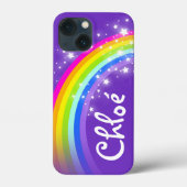 Naam (5 letter) regenboog indigo paars iphone hoes (Achterkant)