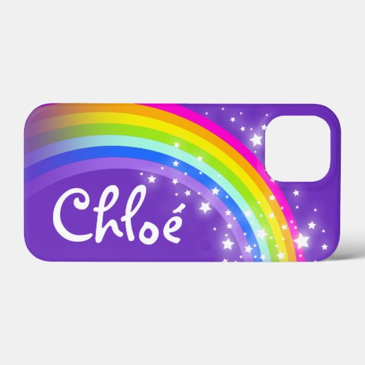 Naam (5 letter) regenboog indigo paars iphone hoes (Achterkant (horizontaal))