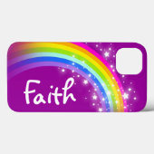 Naam 5 letter regenboogboogstang paars hoesje (Achterkant (horizontaal))