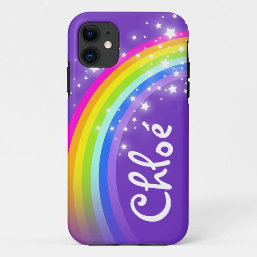 Naam (5 letters) regenboogindigo paarse iphone cas Case-Mate iPhone case (Achterkant)