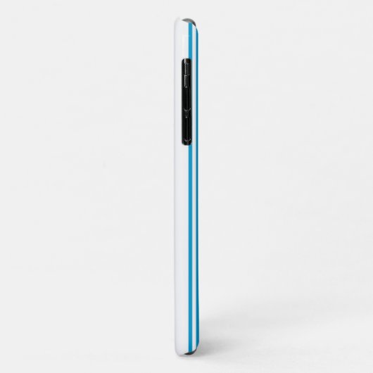 Naam 6 letter blue & white stripe sport Case-Mate iPhone case (Achterkant/links)