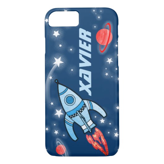 Naam 6 Letter Raketblauw hoesje voor ruimteblauw (Achterkant)