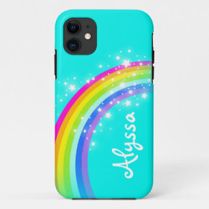 Naam 6 letter regenboogaqua iphone case