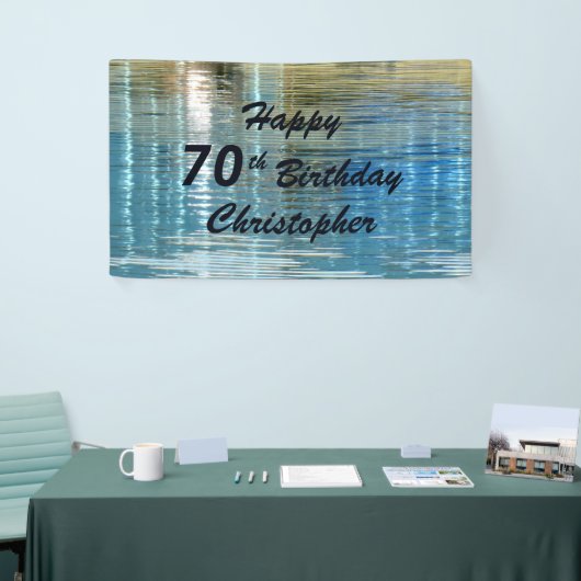 Naam 70e Verjaardagsfeestje Blauwe Reflectie in La Spandoek (Beurs)