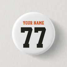 Naam 77 Sports Jersey Number Black and Oranje