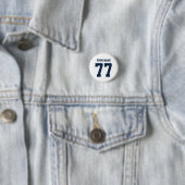 Naam 77 Sports Jersey Number Navy and White Ronde Button 3,2 Cm (In situ)