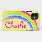 Naam 7 letter regenbooggele ifoon Case-Mate iPhone case (Achterkant (horizontaal))