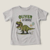 Naam-a-saurus TRex Dinosaur Verjaardag Kinderen (Design voorkant)