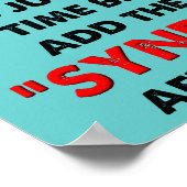 Naam A Syndrome After Me Funny Poster Sign (Hoek)