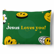 naam aan de achterkant "Jesus Loves You"