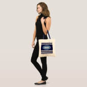 naam aangepast blauw tote bag (Voorkant (model))