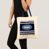 naam aangepast blauw tote bag (Voorkant (product))