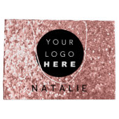 Naam Aangepast Logo Glitter Roos Blush Powder Groot Cadeauzakje (Achterkant)
