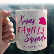 Naam aangepast roze kerstfamiliescript