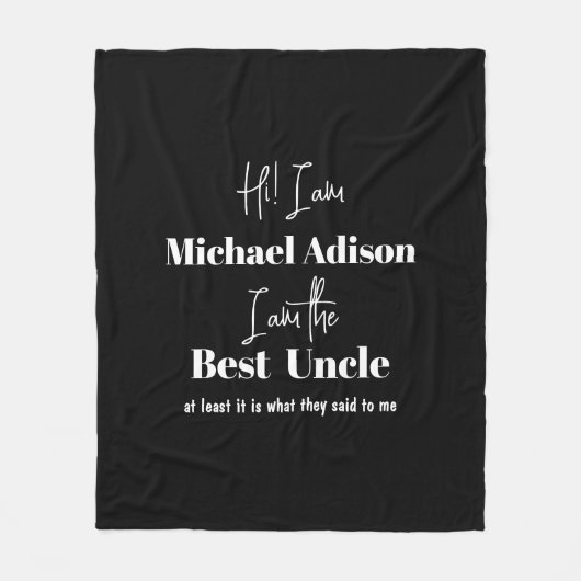 Naam aangepast script speciale beste oom grappig c fleece deken (Voorkant)