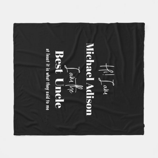 Naam aangepast script speciale beste oom grappig c fleece deken (Voorkant (Horizontaal))