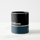 Naam aangepast script speciale elegant beste ooms  tweekleurige koffiemok (Center)