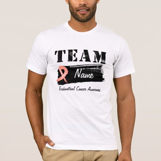 Naam aangepast team - Endometriale kanker T-shirt (Voorkant)