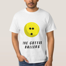 Naam aangepast team | Gele Bowling Ball T-shirt