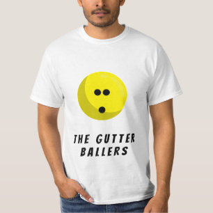 Naam aangepast team Gele Bowling Ball T-shirt