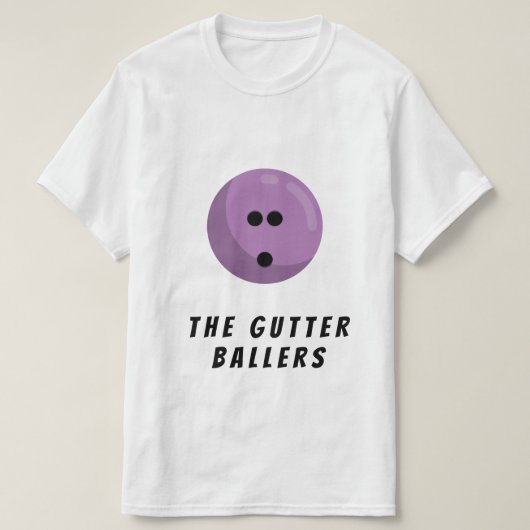 Naam aangepast team | Lavender Bowling Ball T-shirt (Design voorkant)