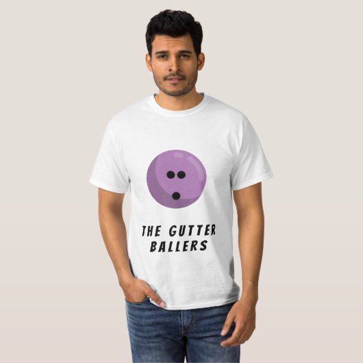 Naam aangepast team | Lavender Bowling Ball T-shirt (Voorkant volledig)