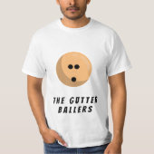 Naam aangepast team | Oranje Bowling Ball T-shirt (Voorkant)