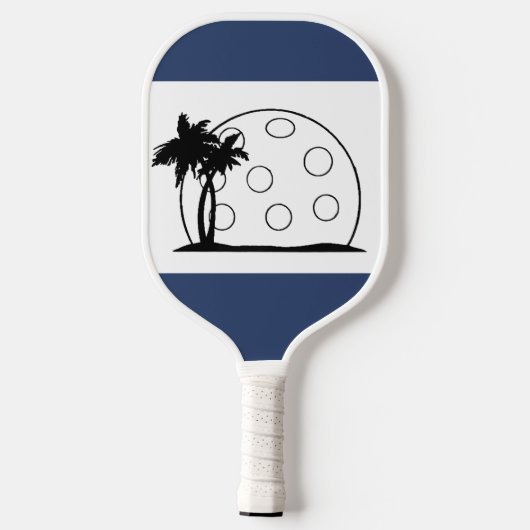 Naam aangepaste club Monogrammed White Navy Blue Pickleball Paddle (Achterkant)