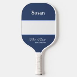 Naam aangepaste club Monogrammed White Navy Blue Pickleball Paddle