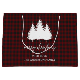 Naam aangepaste familie Buffalo plaid kerstmis Groot Cadeauzakje