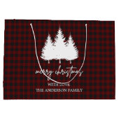 Naam aangepaste familie Buffalo plaid kerstmis Groot Cadeauzakje (Achterkant)