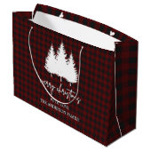 Naam aangepaste familie Buffalo plaid kerstmis Groot Cadeauzakje (Achterkant Gekanteld)