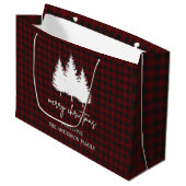 Naam aangepaste familie Buffalo plaid kerstmis Groot Cadeauzakje (Voorkant Gekanteld)