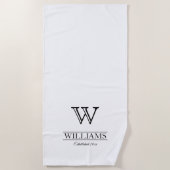 Naam aangepaste legant rubrieksmonogram strandlaken (Voorkant)