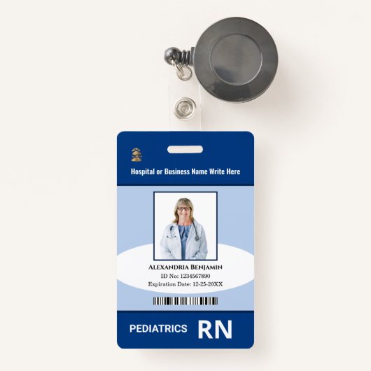 Naam aangepaste Logo foto-balk Badge (Voorkant met intrekbare)