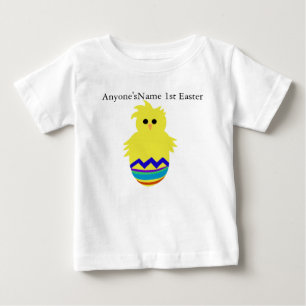 NAAM AANPASSEN 1e Pasen Baby Kuiken Ei T-shirt