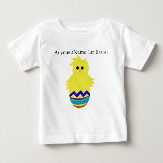 NAAM AANPASSEN 1st Easter Baby Chick Egg T-shirt (Voorkant)